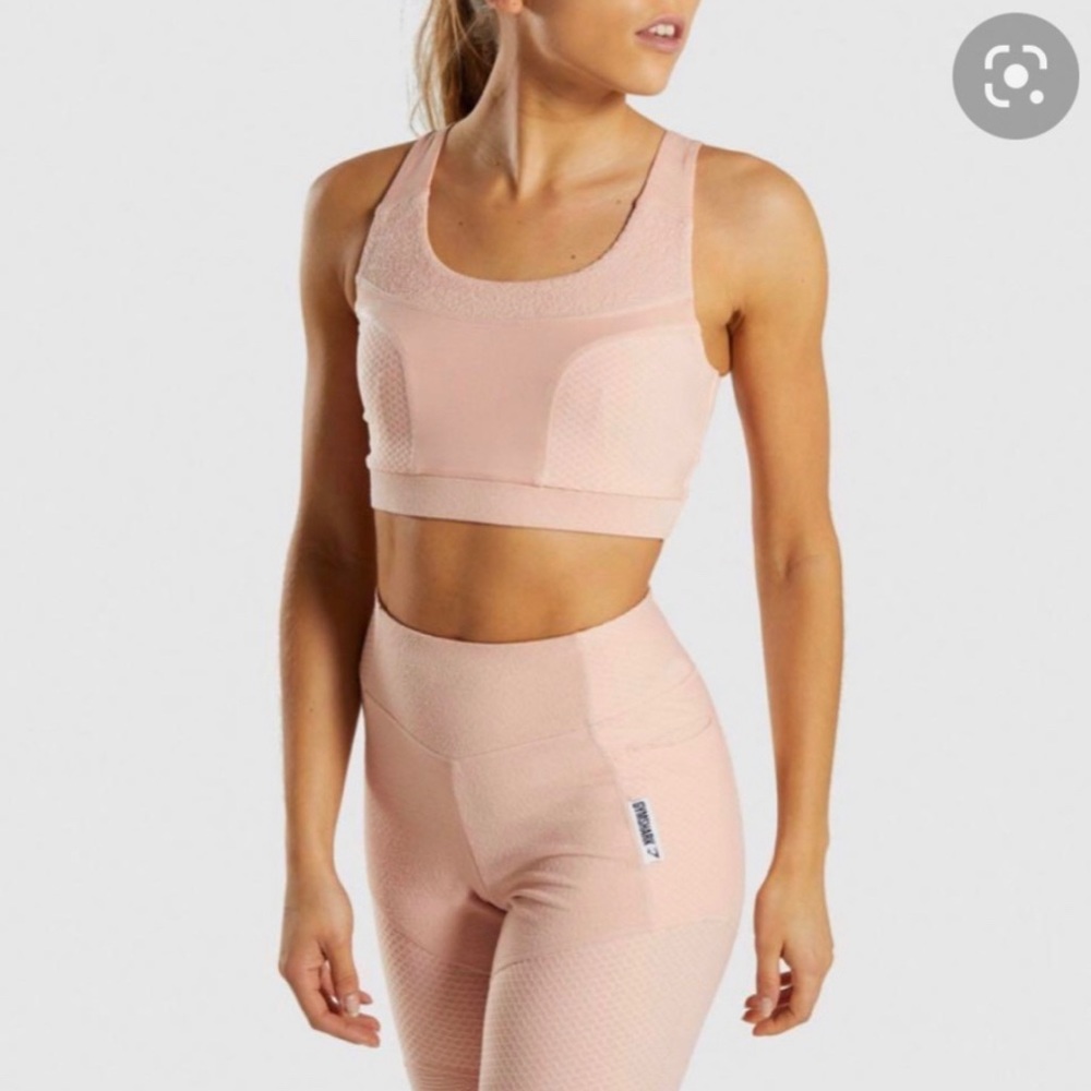 Gymshark Blush Nude True Texture Sports Bra
